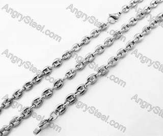 Steel Bracelet and Necklace Set KJS750032