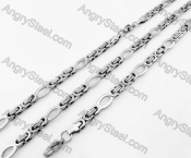 Steel Bracelet and Necklace Set KJS750033