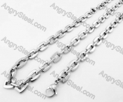 Steel Bracelet and Necklace Set KJS750038