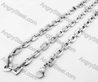 Steel Bracelet and Necklace Set KJS750038