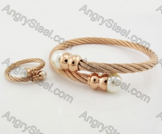 Wire Bracelet and Ring KJS450023