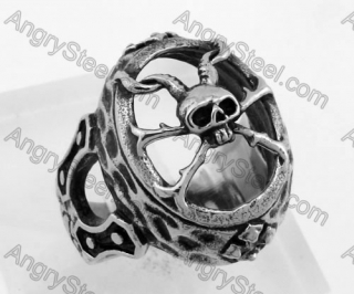 Stainless Steel Skull Ring KJR350334