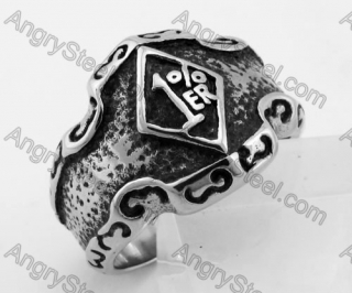 Stainless Steel One Percent Biker Ring KJR350337