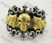 Gold Plating Stainless Steel Bat Skull Ring KJR350342