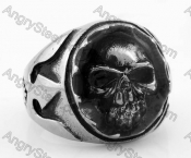 Stainless Steel Transparent Rubber Skull Ring KJR350343