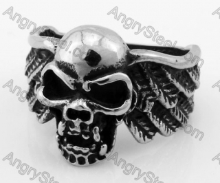 Stainless Steel Skull Ring KJR350347