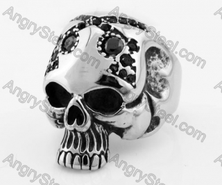 Stainless Steel Skull Ring KJR350349