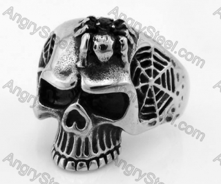 Stainless Steel Spider Skull Ring KJR350352