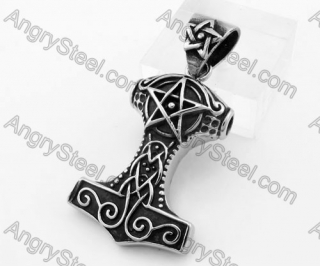 Stainless Steel Thors Hammer Pendant KJP350224