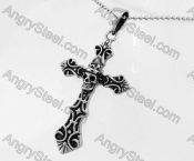 Stainless Steel Skull Cross Pendant KJP350235