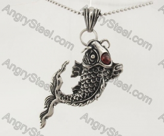 Stainless Steel Fish Pendant KJP350245