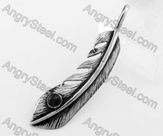 Stainless Steel Feather Pendant KJP170741