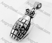 Stainless Steel Skull Grenades Pendant KJP170764