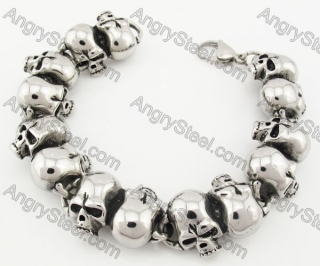 21.7mm wide Stainless Steel Skull Bracelet KJB170278