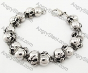 15mm wide Stainless Steel Skull Bracelet KJB170279