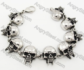 Stainless Steel Skull Bracelet KJB170281