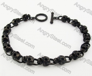 Black Stainless Steel Skull Bracelet KJB170289