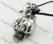 Stainless Steel Double Skull Pendant KJP090481