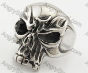 Stainless Steel Black Stone Eyes Skull Ring KJR090367