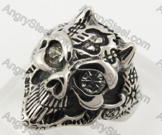 Stainless Steel Skull Ring KJR090371