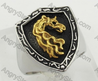 Stainless Steel Horse Ring KJR090385