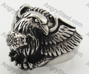 Stainless Steel Eagle and Snake Ring KJR090388