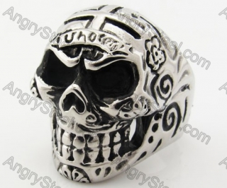 Stainless Steel Skull Ring KJR090390