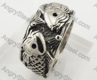 Stainless Steel Fish Ring KJR090391