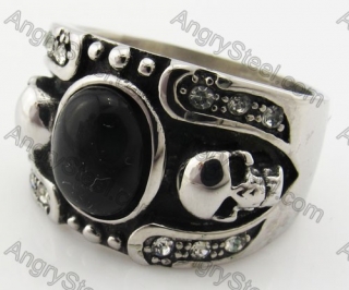 Stainless Steel Skull Ring KJR090400