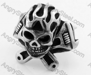 Stainless Steel Skull Ring KJR370555