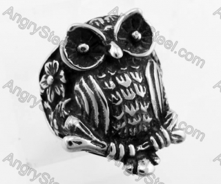 Stainless Steel Owl Ring KJR370581