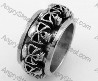 Steel Rotatable Skull Ring KJR370588