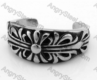 Steel Floral Ring KJR370596