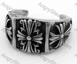 Steel Floral Ring KJR370597