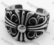 Steel Floral Ring KJR370600