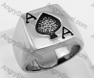 Steel A Spade Biker Ring KJR370602