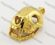 Gold Stainless Steel Skull Pendant KJP780002