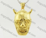 Gold Stainless Steel Devil Pendant KJP780006