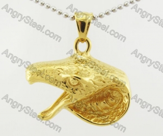 Gold Stainless Steel Snake Pendant KJP780010