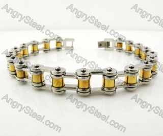 Gold Plating Steel Bicycle Chain Bracelet KJB100134