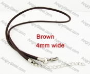 Steel Clasp Leather Necklace KJN790041