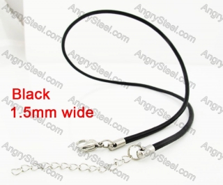 Steel Clasp Leather Necklace KJN790043