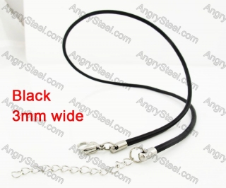 Steel Clasp Leather Necklace KJN790046