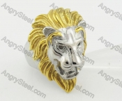 Gold Plating Stainless Steel Lion Ring KJR560008