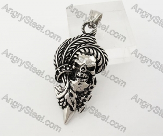 Stainless Steel Skull Pendant KJP560015