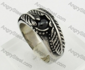 Stainless Steel Feather Ring KJR370607