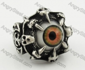 Stainless Steel Skull Eye Ring KJR370611