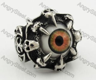 Stainless Steel Skull Eye Ring KJR370611