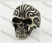 Stainless Steel Skull Ring KJR370621