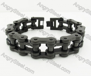 18mm wide Black Steel Bicycle Chain Bracelet KJB360023